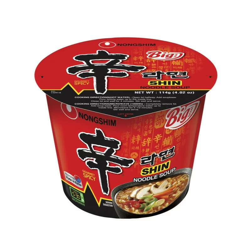 Shin Big Bowl Ramyun Noodles Gourmet Spicy con Shiitake 114g