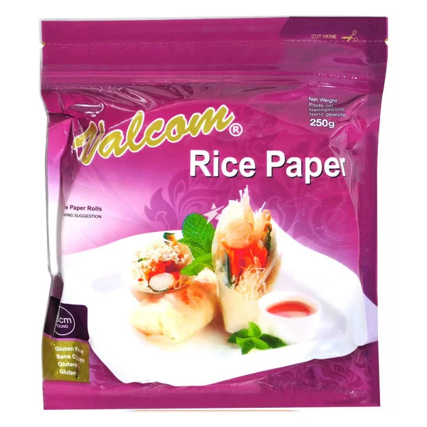 Fogli di carta di riso rotondi da 16cm per involtini primavera o vietnamiti 250g